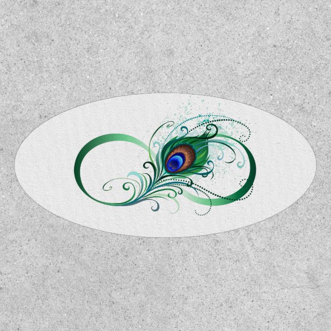 Infinity Symbol with Peacock Feather Patch (Front)