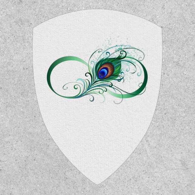 Infinity Symbol with Peacock Feather Patch (Front)