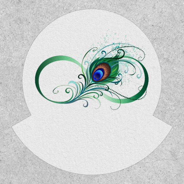 Infinity Symbol with Peacock Feather Patch (Front)