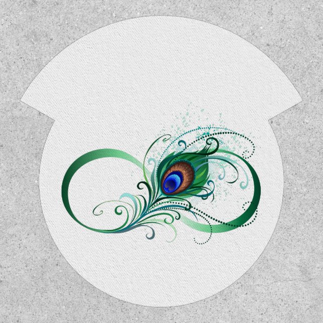 Infinity Symbol with Peacock Feather Patch (Front)