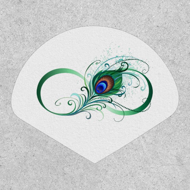 Infinity Symbol with Peacock Feather Patch (Front)