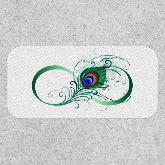 Infinity Symbol with Peacock Feather Patch (Front)