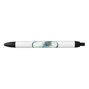 Infinity Symbol with Peacock Feather Pen