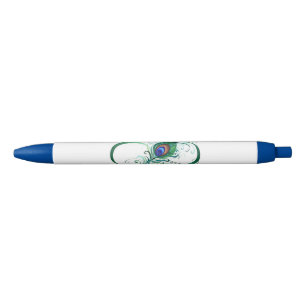 Infinity Symbol with Peacock Feather Pen