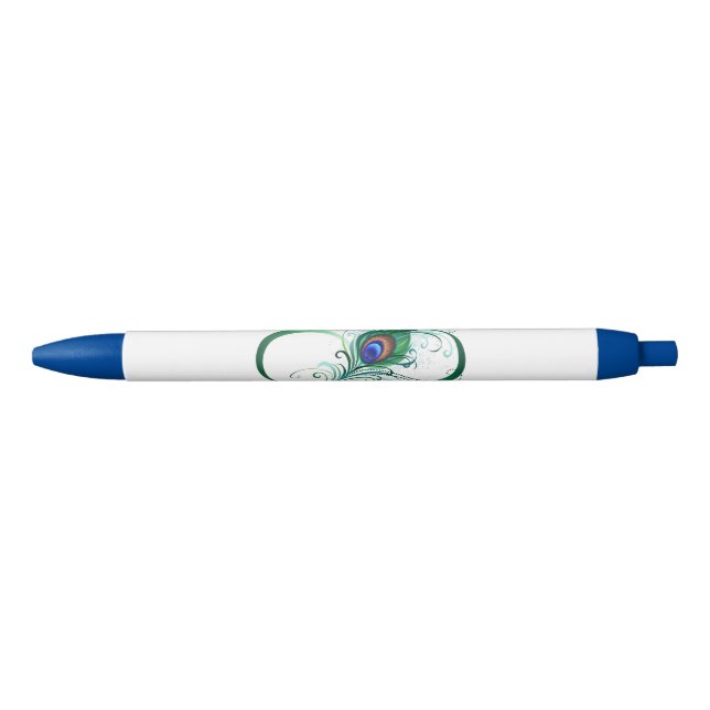 Infinity Symbol with Peacock Feather Pen (Front)