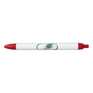 Infinity Symbol with Peacock Feather Pen