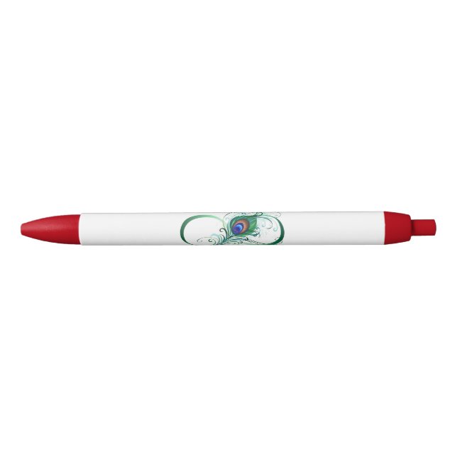 Infinity Symbol with Peacock Feather Pen (Front)