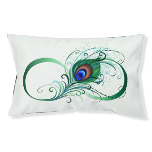Infinity Symbol with Peacock Feather Pet Bed