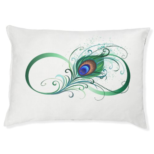 Infinity Symbol with Peacock Feather Pet Bed