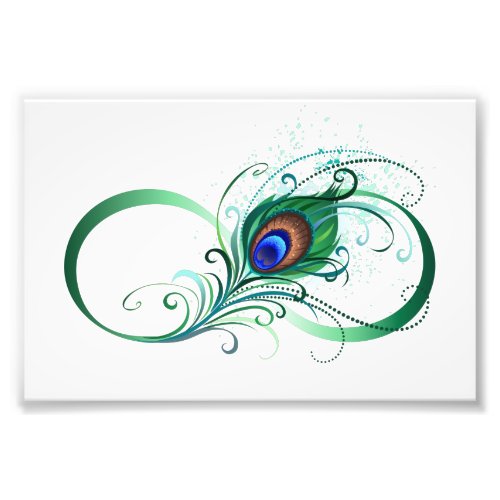 Infinity Symbol with Peacock Feather Photo Print