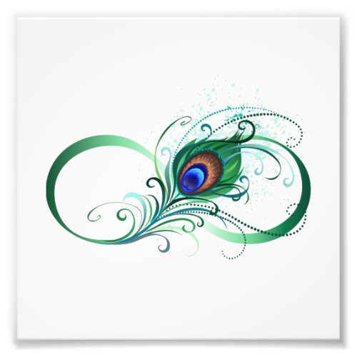 Infinity Symbol with Peacock Feather Photo Print