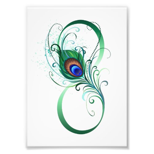 Infinity Symbol with Peacock Feather Photo Print