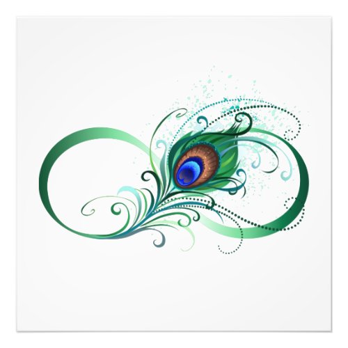 Infinity Symbol with Peacock Feather Photo Print