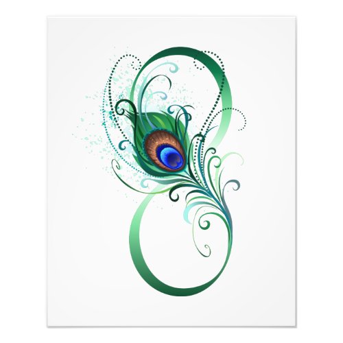 Infinity Symbol with Peacock Feather Photo Print