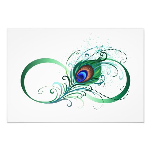 Infinity Symbol with Peacock Feather Photo Print