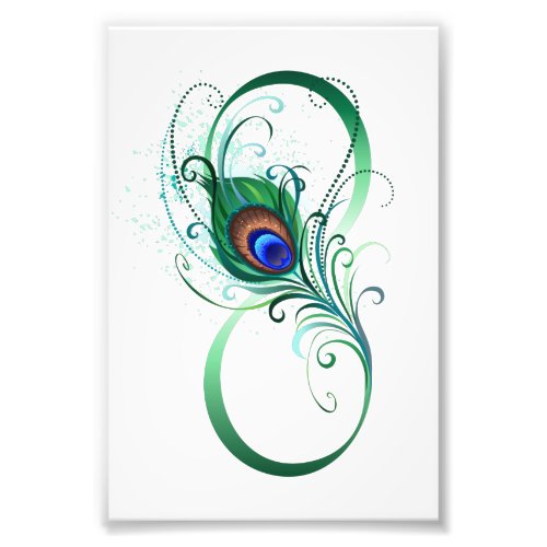 Infinity Symbol with Peacock Feather Photo Print