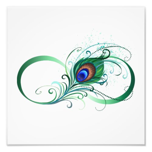 Infinity Symbol with Peacock Feather Photo Print