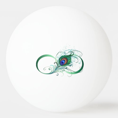 Infinity Symbol with Peacock Feather Ping Pong Ball