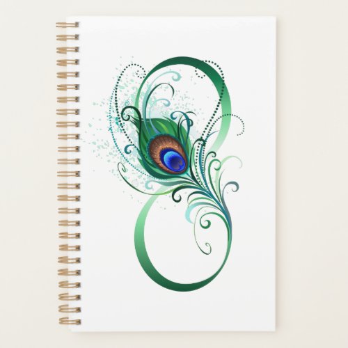 Infinity Symbol with Peacock Feather Planner