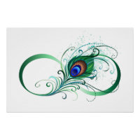 Infinity Symbol with Peacock Feather