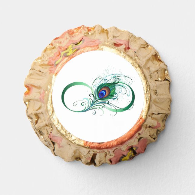 Infinity Symbol with Peacock Feather Reese's Peanut Butter Cups (Front)