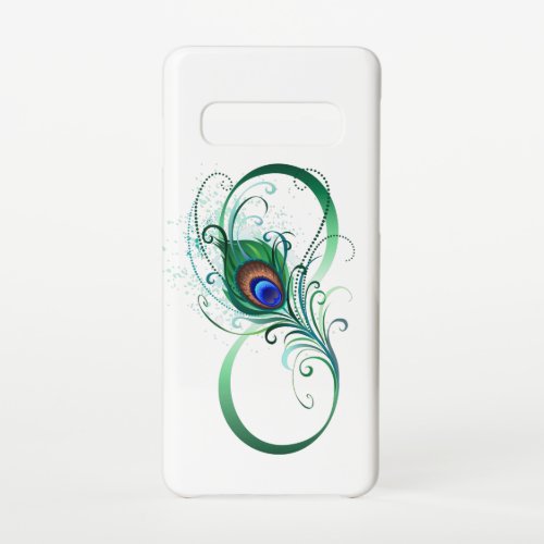 Infinity Symbol with Peacock Feather Samsung Galaxy S10 Case