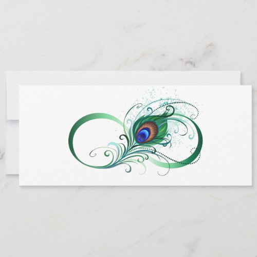 Infinity Symbol with Peacock Feather Save The Date