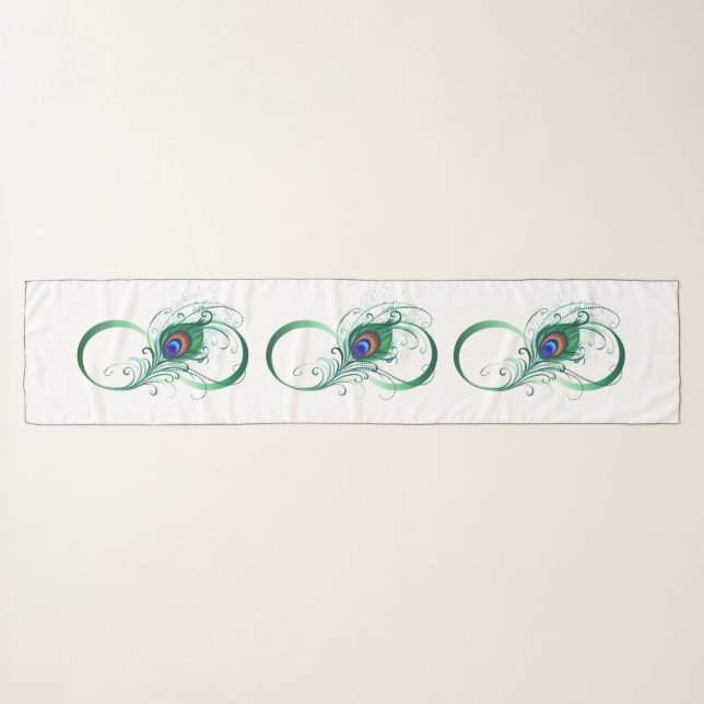Infinity Symbol with Peacock Feather Scarf (Front (Horizontal))