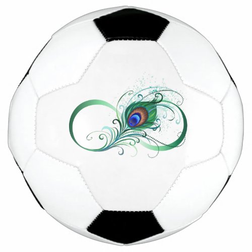 Infinity Symbol with Peacock Feather Soccer Ball