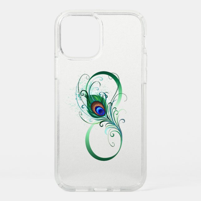 Infinity Symbol with Peacock Feather Speck iPhone 12 Pro Case (Front)