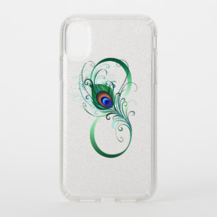 Infinity Symbol with Peacock Feather Speck iPhone XR Case