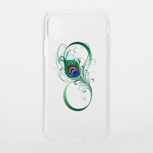 Infinity Symbol with Peacock Feather Speck iPhone XS Case