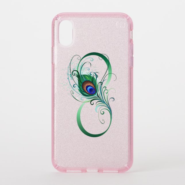 Infinity Symbol with Peacock Feather Speck iPhone XS Max Case (Front)