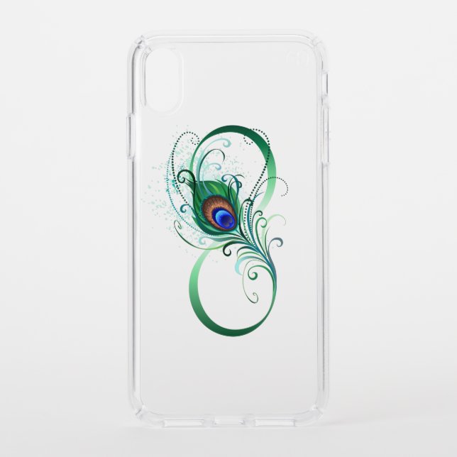 Infinity Symbol with Peacock Feather Speck iPhone XS Max Case (Front)