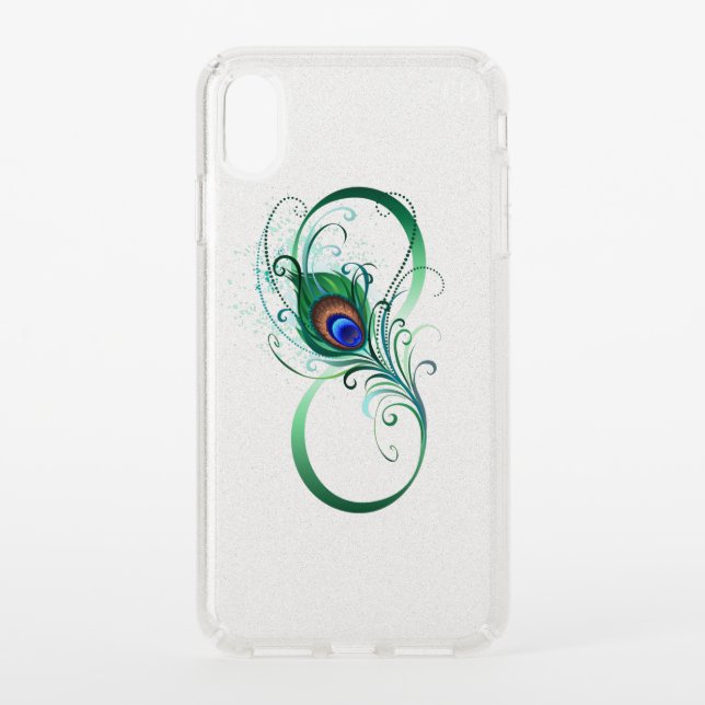 Infinity Symbol with Peacock Feather Speck iPhone XS Max Case (Front)