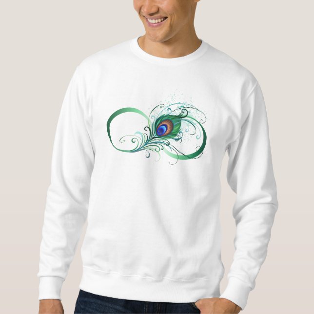 Infinity Symbol with Peacock Feather Sweatshirt (Front)