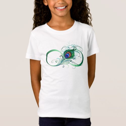 Infinity Symbol with Peacock Feather T_Shirt