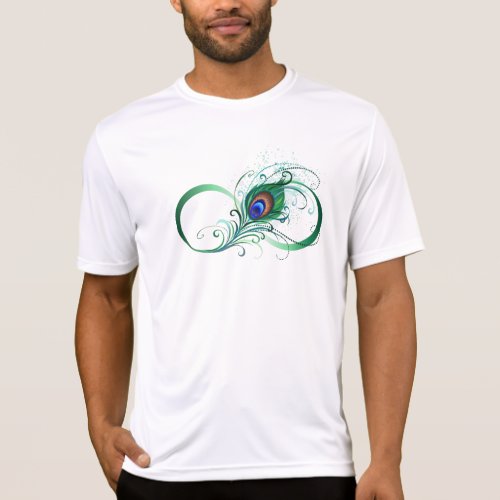 Infinity Symbol with Peacock Feather T_Shirt