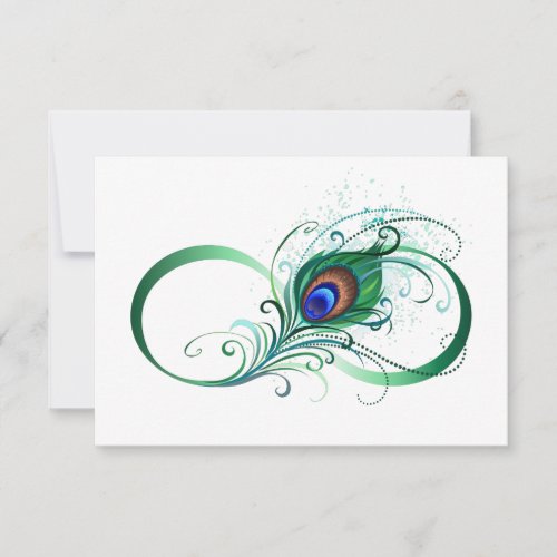 Infinity Symbol with Peacock Feather Thank You Card