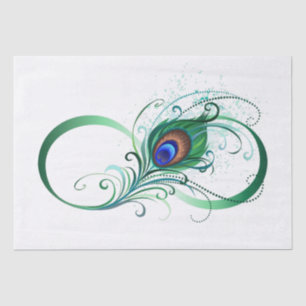Infinity Symbol with Peacock Feather Tissue Paper