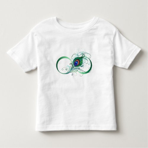 Infinity Symbol with Peacock Feather Toddler T_shirt