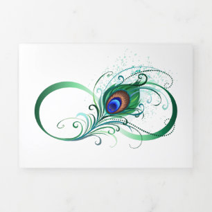 Infinity Symbol with Peacock Feather Tri-Fold Program