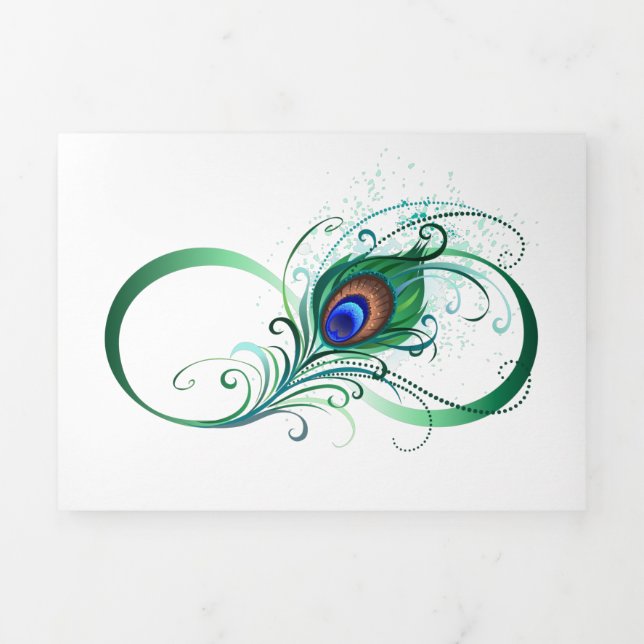 Infinity Symbol with Peacock Feather Tri-Fold Program (Cover)