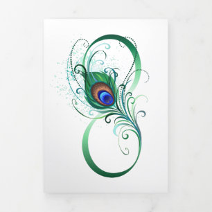 Infinity Symbol with Peacock Feather Tri-Fold Program