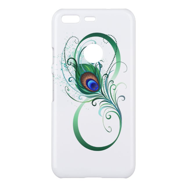 Infinity Symbol with Peacock Feather Uncommon Google Pixel Case (Back)