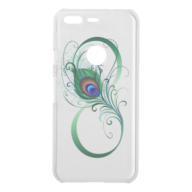 Infinity Symbol with Peacock Feather Uncommon Google Pixel Case (Back)
