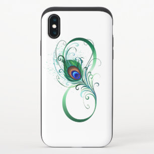 Infinity Symbol with Peacock Feather iPhone X Slider Case