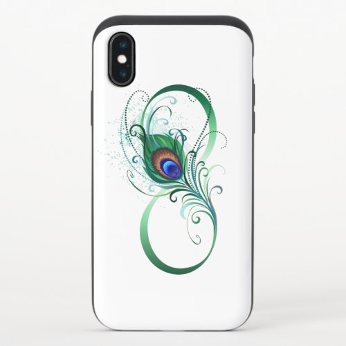 Infinity Symbol with Peacock Feather iPhone X Slider Case