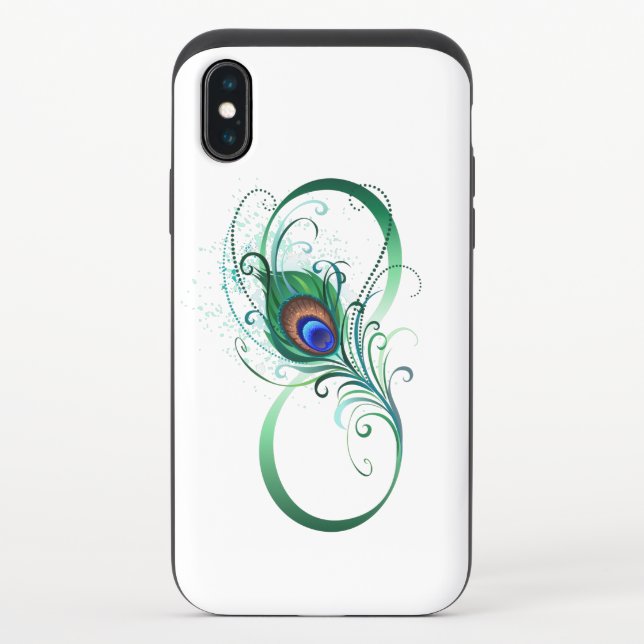 Infinity Symbol with Peacock Feather Uncommon iPhone Case (Back)