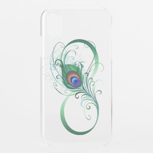 Infinity Symbol with Peacock Feather iPhone XR Case